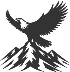 Vector silhouette of a bird eagle