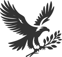 Fototapeta premium Vector silhouette of a bird eagle