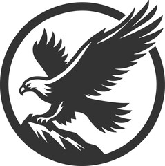 Vector silhouette of a bird eagle