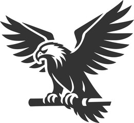 Vector silhouette of a bird eagle