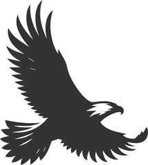 Vector silhouette of a bird eagle