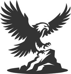 Vector silhouette of a bird eagle