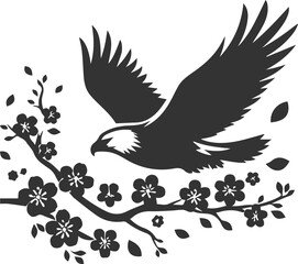 Vector silhouette of a bird eagle