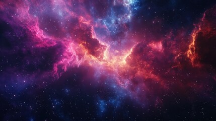 Fototapeta premium Cosmic Nebula Vibrant Galaxy Starscape
