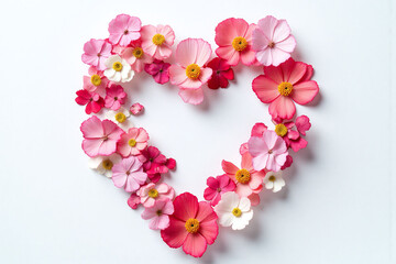 Obraz premium heart made out of flowers on a white surface