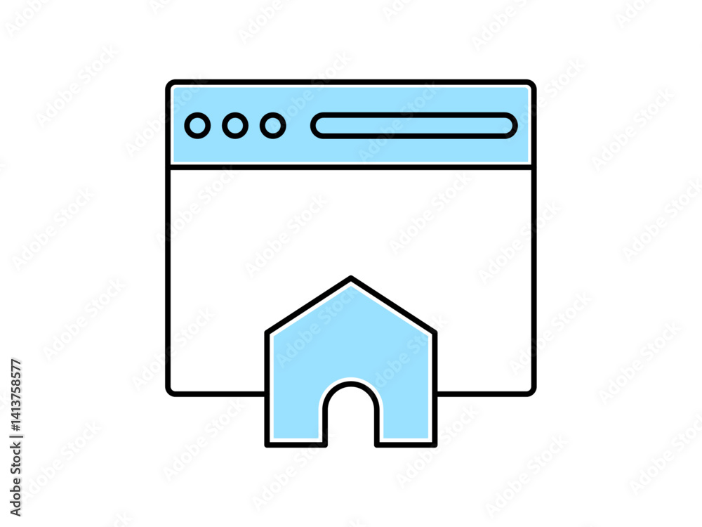 Poster Homepage Server icon. Programming icon and symbol. Programming elements. Simple flat vector icon.
