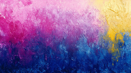 Vibrant gradient background blending blue yellow pink and purple symbolizes harmony diversity optimism and creativity evoking a sense of balance between cool calm and warm energetic emotions

