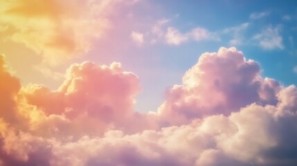 Soft pastel hues of clouds paint the sky at sunset, creating a peaceful ambiance as day transitions to night