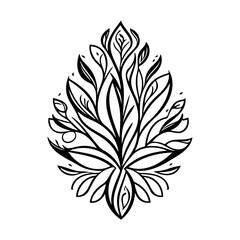 Botanical Illustration with Minimalist Leaf Design