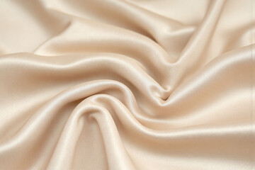 Obraz premium close up of a beige satin fabric