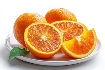 Fresh Oranges on Plate Showing Citrus Fruit Variety and Healthy Eating