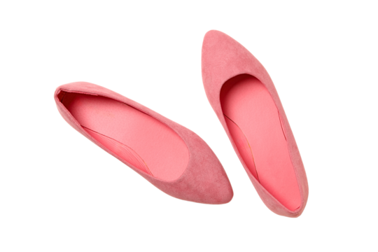 Soft pink ballet flats perfect for various dress styles and events, isolated on white, PNG
