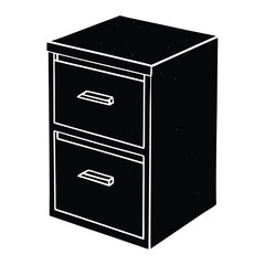 Isolated Filing Cabinet on White Background