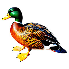 Obraz premium Vibrant Duck: A Splash of Nature in Illustration