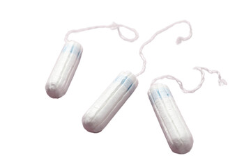 Feminine hygiene and menstruation, Tampons and feminine hygiene products displayed together, isolated on white, PNG
