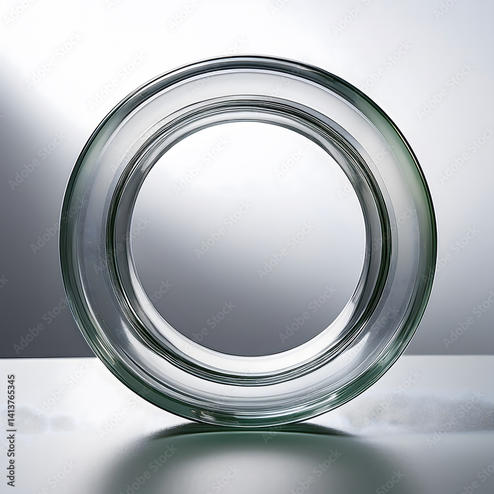 Poster clear glass plate with concentric circular patterns