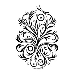 Intricate Floral Design with Curlicue and Ornate