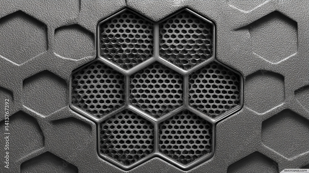 Poster futuristic hexagonal abstract background symbolizes innovation structure and connectivity with honey