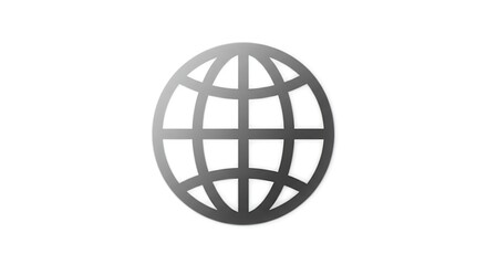 Fototapeta premium Global Icon: A Sleek, Minimalist Gray Globe Graphic