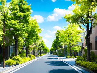 街路樹のリアルイラスト