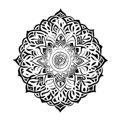 Detailed Black and White Floral Pattern Design