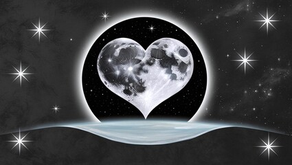 Against a velvety black background of outer space, with scattered, twinkling stars of varying sizes and intensities