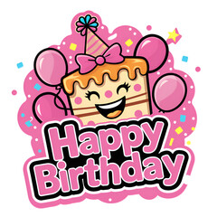 Happy birthday cake illustration 