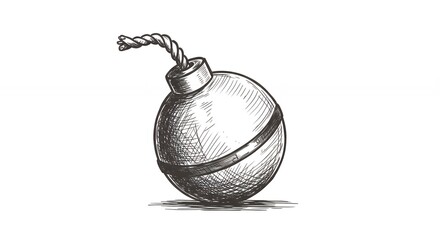 Vintage bomb drawing illustration