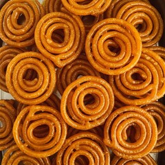 Fototapeta premium Close up of indian jalebi sweets