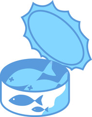 통조림, 생선캔, 식품 일러스트, 푸드 아이콘, 플랫 디자인, 보존식품, 식재료, 깡통 디자인, 파란색 계열, 식품 패키지
