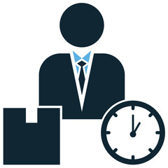 Logistic duty manager icon vector for freight control, supply coordination, and transport responsibility. Ideal for export import workflow and shipping supervision design.