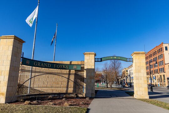 Downtown Grand Forks, North Dakota, USA.