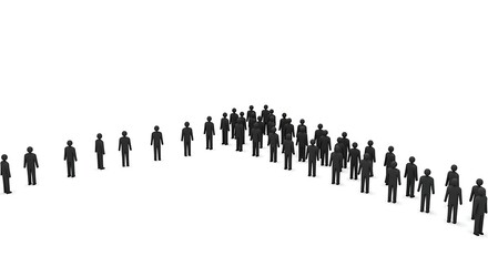 Dark Figures: A Minimalist Crowd Gathering in a Simple, Monochromatic Style