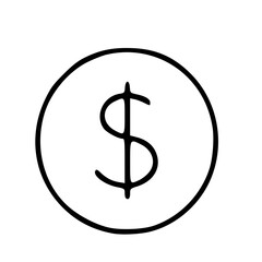 Obraz premium Dollar Sign Icon - Hand Drawn Style