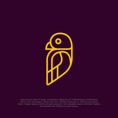 Stylized avian emblem showcases minimalist design with graceful lines on dark backdrop, conveying sleek aesthetics ideal for modern branding and corporate identity projects