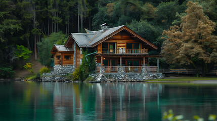 Wooden house created by artificial intelligence	