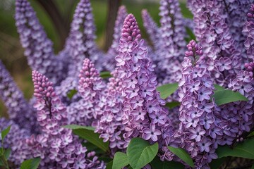 Captivating Composition Filled with Lively Lilac Blooms in Nature