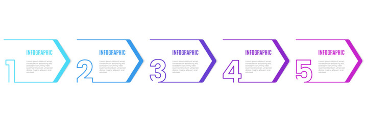 arrow timeline infographic template. 5 step or options