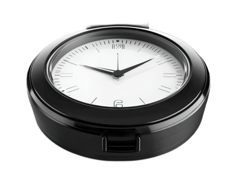 Detailed Travel Alarm Clock with Analog Face in Compressed Scale