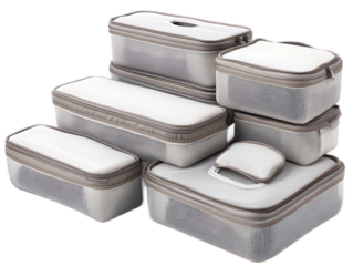 Set of Compressed Fabric Luggage Organizers for Travel Storage