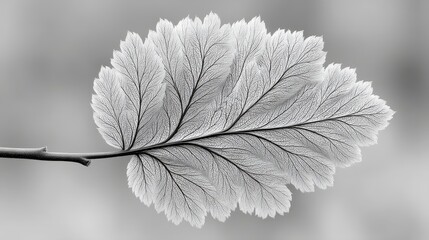 Monochrome Leaf Detail Intricate Vein Structure and Pixelated Texture
