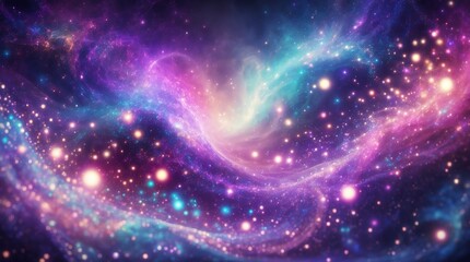 Naklejka premium Dreamy Galaxy Bokeh with Space Colors