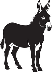 Black Donkey EPS Vector Outline Image