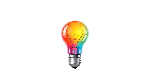 Fototapeta premium Creative Light Bulb with Color Splash Explosion – Symbol of Innovation and Ideas Isolated on Transparent BackgroundColorful Splash Inside Light Bulb – Concept of Creative Thinking and Bright Ideas P