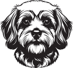 Black and White Dog Vector Illustration