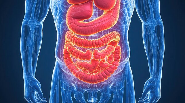 Detailed Anatomy Illustration of Human Digestive System Organs