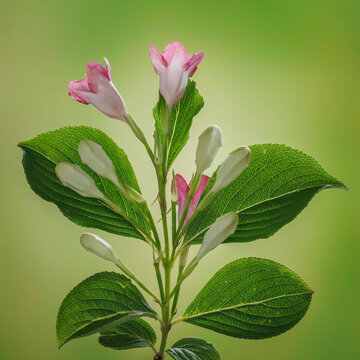 USA, Washington State, Seabeck. Close-up of weigela blossoms.