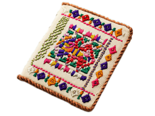 Handcrafted Embroidered Fabric Passport Cover with Colorful Design