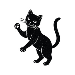 Playful Cat Pose Silhouette in Editable Vector Format