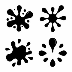 Minimalist Simple Ink Splash silhouette Vector Design set.